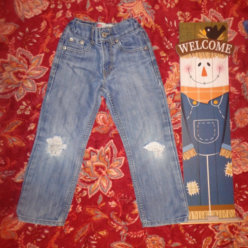 Boys Levi Straight Denim Jeans
